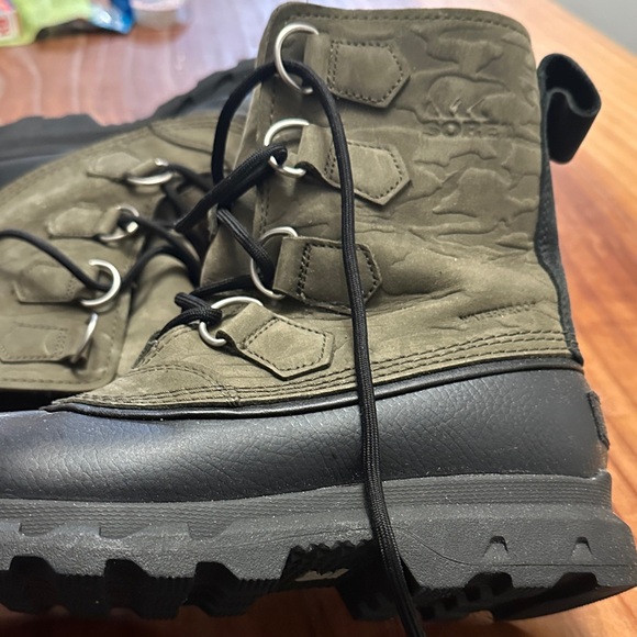 Sorel Olive and Black Lace-Up Boots - Picture 2 of 9